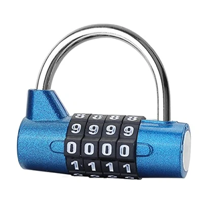 Imagen de 1 Pieza Candado Numerico 4 Digitos aluminio combinacion Diámetro Grillete 5mm Seguridad Abus Impermeable para El Casillero del Gimnasio Escolar, Archivadores, Caja De Herramientas, Cerca