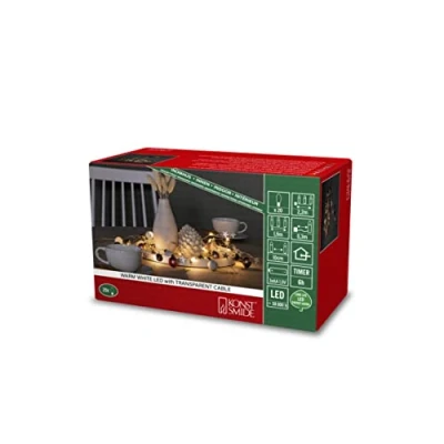 Imagen de Konstsmide Christmas Cadena luces LED, perlas bolas y estrellas colores