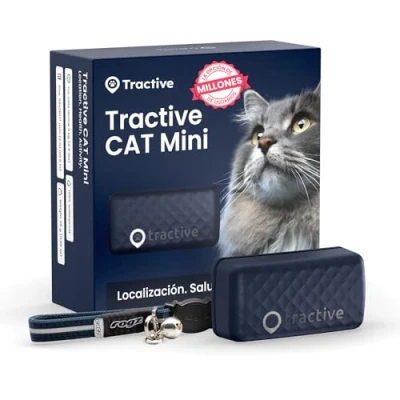 Imagen de Tractive Collar gato GPS Mini, Localización en tiempo real, Historial de ubicaciones, Avisos salud, Monitor actividad, incluido