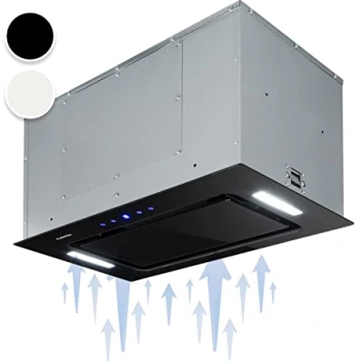 Imagen de Klarstein HEKTOR SL Campana extractora de cocina, pared, 60 cm ancho, Circulación aire, 530 m3/h, Filtro aluminio, Negro