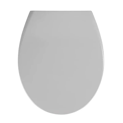 Imagen de Wenko Tapa de WC Samos Concrete Gris Antibacteriano, Dispositivo automático Descenso, sujeción higiénica Fix Clip Claro