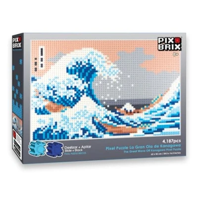 Imagen de Cefa Toys Pix Brix Pixel art Mosaico La Gran Ola de Kanagawa 4187 Piezas,construcciones Horizontal,Vertical,Diagonal,CREA mosaicos,Figuras 2D,3D, Compatible con Otras Marcas,Niños a Partir 6 años.