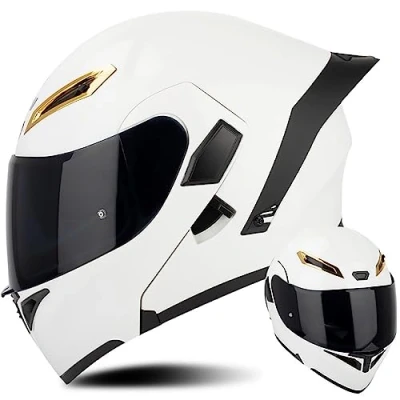 Imagen de Letetexi Casco de Moto Modular con Bluetooth Slot Integrado, ECE Homologado Integrales Jet Scooter para Mujer Hombre Adultos,con Doble Visera Flip Up