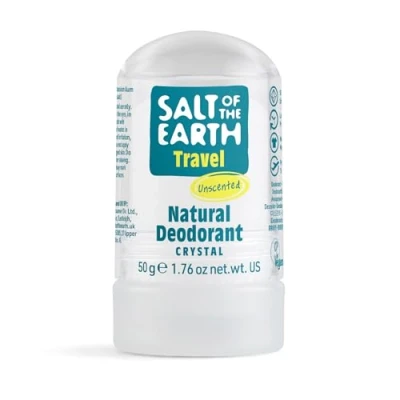Imagen de Natural Deodorant Travel Crystal by Salt of the Earth, Unscented, Fragrance Free, Vegan, Long Lasting Protection, Leaping Bunny Approved 50g