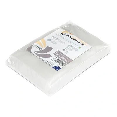Imagen de Bolsa gofrada envasado al vacio 250x350 mm. (25x35 cm.) 100 Unidades. Compatible con todo tipo de envasadoras domésticas Sin BPA ni ftalatos Bolsas vacío para envasar alimentos