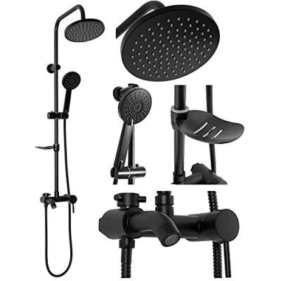 Imagen de Rea LUIS BLACK Columna de Ducha SET BAÑO Sistema Latón para Baño (Negro)