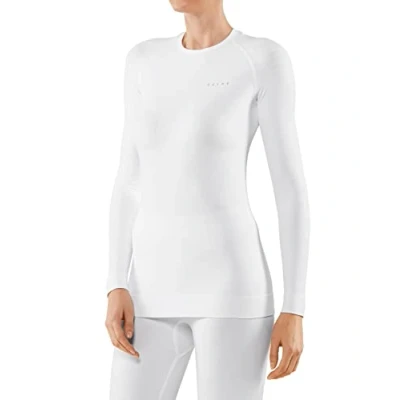 Imagen de FALKE Maximum Warm Round Neck W L/S SH hilo funcional secado rápido termo 1 pieza, Capa de base superior Mujer, Blanco (White 2860), M