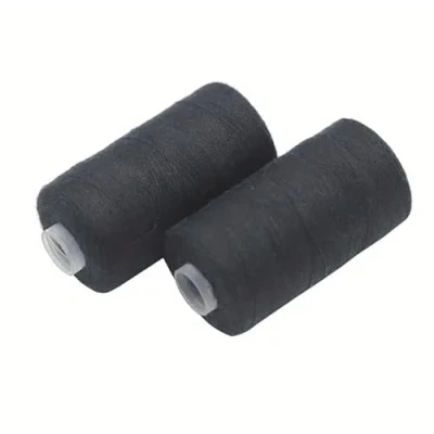 Imagen de GOOD STUFF Juego de 3 bobinas hilo para coser poliéster, 50 metros por bobina, perfecto a mano y máquina (negro)