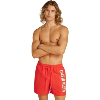 Imagen de Calvin Klein Bañador Hombre Medium Drawstring con Cintura Ajustable, Rojo (Flaming Chili), M