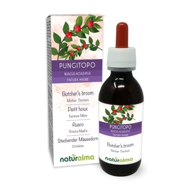Imagen de Rusco (Ruscus aculeatus) raíces Tintura Madre sin alcohol Naturalma Extracto líquido gotas 120 ml Complemento alimenticio Vegano