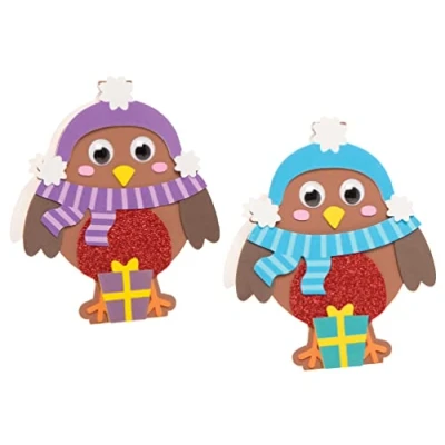 Imagen de Baker Ross FE874 Kit de Tarjetas Navidad Petirrojo Paquete 6, Haz tus Propias Navideñas, Ideales para Proyectos Manualidades Niños