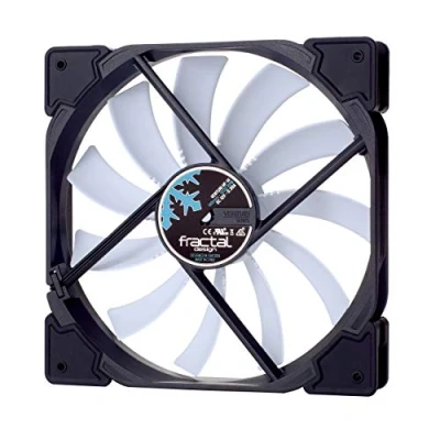 Imagen de Fractal Design Venturi HF,14 Blanco, Carcasa del Ordenador Ventilador, Optimizado para una alta ventilación, FDB,Rodamientos, Puntales con forma aerodinámica 12v, 140 mm, Blanco (Single)
