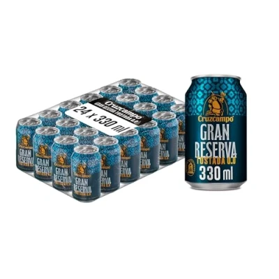 Imagen de Cruzcampo Gran Reserva cerveza Tostada 0,0 Pack Lata, 24 x 33cl