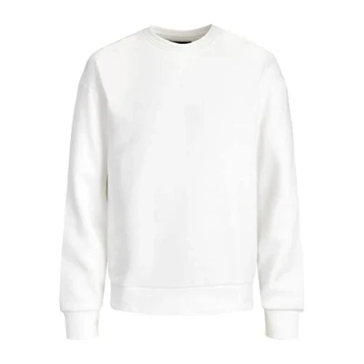 Imagen de JACK &amp; JONES JJEHOLMEN 12136886 Sudadera con cuello redondo para hombre, White/Reg Fit, XL