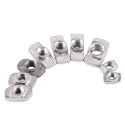 Imagen de Tuercas en T de 50 piezas, sujetador acero al carbono chapado zinc, tuerca cabeza martillo con ranura para perfiles extrusión aluminio estándar europeo(EU30 M5*15.5 * 8)