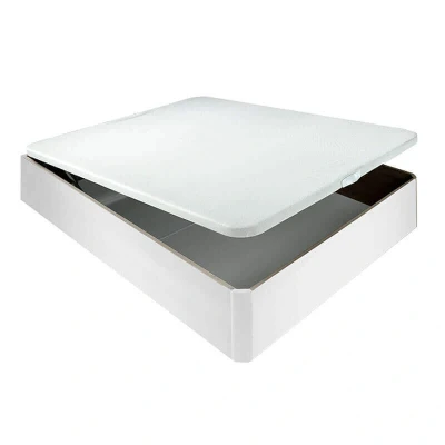 Imagen de Aznar Canapé abatible Madera chep 3D Transpirable Altura 32 cm Blanco, 135x190