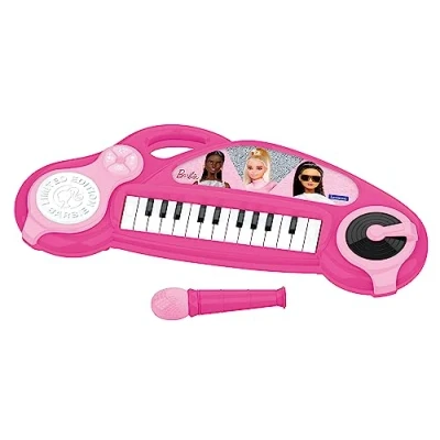 Imagen de Lexibook, Barbie, Piano electrónico para niños con Efectos Luminosos, micrófono, batería, Altavoz Integrado, melodías de demostración, Lector DJ, Rosa, K704BB