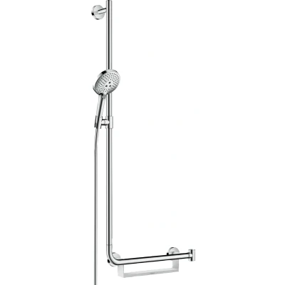 Imagen de Hansgrohe 26324000 Raindance Select S Set de Ducha, 3 Tipos Chorro, con Barra 110 cm y asidero, Cromo, Forma L