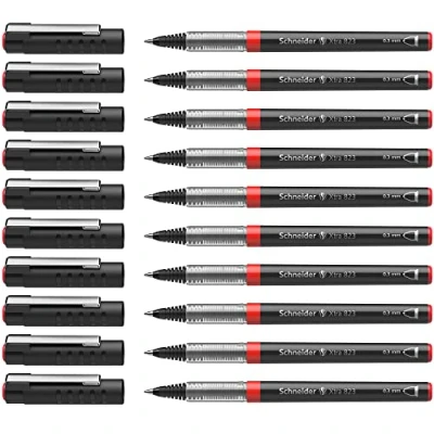 Imagen de Schneider Xtra 823 Bolígrafo de punta redonda (acero inoxidable, 0,3 mm), paquete 10 unidades, color rojo