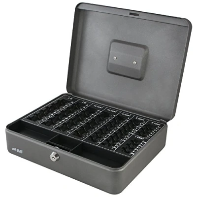 Imagen de HMF 108 09 Caja de caudales, para monedas 30 x 24 9 cm, plata