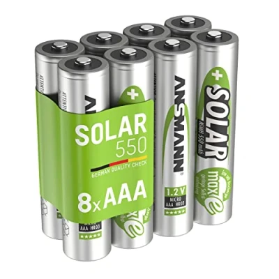 Imagen de Ansmann maxE Solar Micro AAA NiMH batería de Tipo 550 mAh Baja autodescarga Descarga sin Efecto Memoria lámpara jardín HR03 8 Unidades