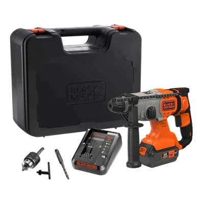 Imagen de BLACK+DECKER BCD900M1K, Martillo SDS Plus 18 V con 1 Batería 4.0 Ahh, Naranja/Negro