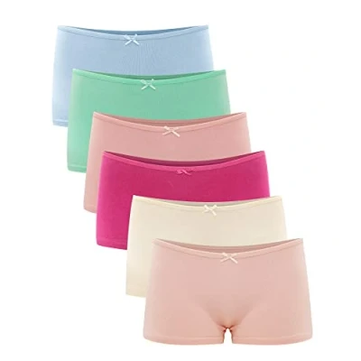 Imagen de Libella® Bragas Mujer Algodón Cómodo elástico Suave Culotte Shorts (Pack de 6) Multicolor Brillantes XXL
