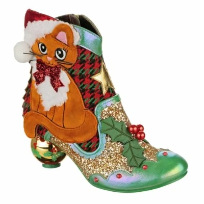 Imagen de Irregular Choice Christmas Kitty, Botas Cortas al Tobillo Mujer, Rojo/Multicolor, 36 EU