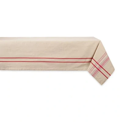 Imagen de DII 100% algodón, diseño de Rayas Mesa Tops, Rojo, 60 x120 Inches