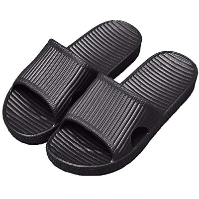 Imagen de APIKA Zapatillas Antideslizantes Para Mujeres Y Hombres Uso En Interiores Al Aire Libre Baño Sandalia Suela De Espuma Suave Zapatos Piscina Casa Hogar Slide(Negro,36/37 EU)
