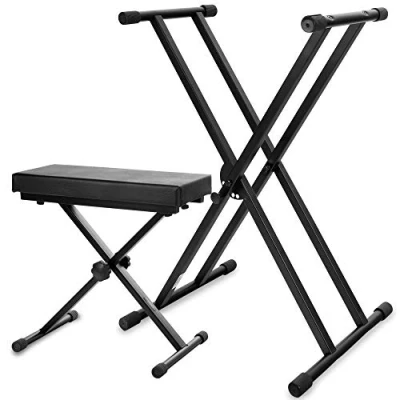 Imagen de Classic Cantábile Soporte de teclado doble + Banqueta lujo (De luxe)