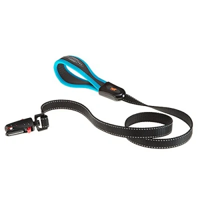Imagen de Ferplast Correa para Perro ERGOFLUO Matic, Perros medianos, Innovador mosquetón con Mecanismo magnético, Asa ergonómica Acolchada, Nylon. Tamaño 120 cm, Azul
