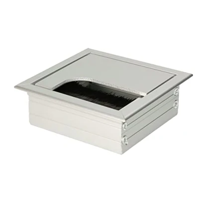 Imagen de KOTARBAU® Pasacables de Aluminio 80 x mm, para Muebles, Plateado, Rectangular Mesa, Escritorio, Organizador Cables, Boquilla Cables con Tapa