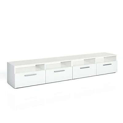 Imagen de Vicco Mueble bajo para TV Diego, Blanco Alto Brillo, 190 x 38 cm