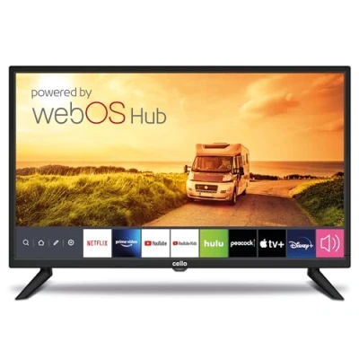 Imagen de Cello CS24WS01T 24&#039; Smart Camping Travel TV, TV de 12 Voltios, Triple Sintonizador, Bluetooth, Disney+, Netflix, Apple TV+, Prime, Video Paramount+, Caravanas Barcos HGVS, Made in Europe