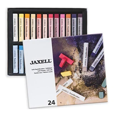 Imagen de Honsell Jaxell 47643 Juego de 24 tizas pastel blandas para la vida lactancia, colores ricos, trabajos superficiales y precisos, artistas, aficionados, escuela, clases arte, formación
