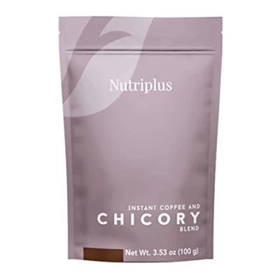 Imagen de Nutriplus Mezcla de café soluble y achicoria. Las raíces achicoria molidas en polvo proporcionan soporte inulina, fibras prebióticas para el metabolismo, mejorando sistema digestivo 100 g
