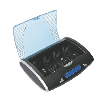 Imagen de Velleman Cargador/descargador rápido Universal, con Pantalla LCD, Apto para Pilas NiMH AA, AAA, C, D, 9 V, Salida USB, Control por microprocesador, indicador LED Durante la Carga, Incluye