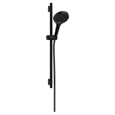 Imagen de hansgrohe Rainfinity set de ducha, ducha mano con barra 65cm, soporte y Designflex flexo textil 160cm, alcachofa 3 tipos chorro, negro mate, 28745670