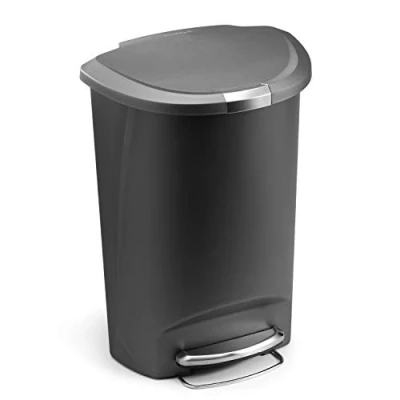 Imagen de simplehuman CW1357 cubo semicircular con pedal, plástico gris, 50 L