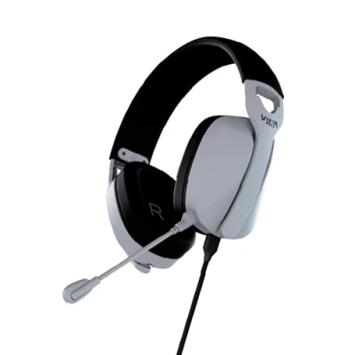 Imagen de Auriculares gaming Vieta Pro Aura, Circumaurales, Con Cable, Ajustable, Función Mute, Blanco y Negro