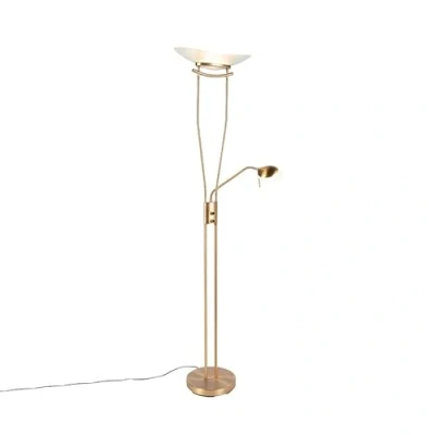 Imagen de QAZQA Uplighter moderno bronce LED regulador LEXUS Vidrio/Acero Alargada Incluye Max. 1 x 18 Watt