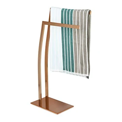 Imagen de Relaxdays Toallero de Pie WIMEDO Rectangular, Acero, Cobre, 80 x 32 20 cm