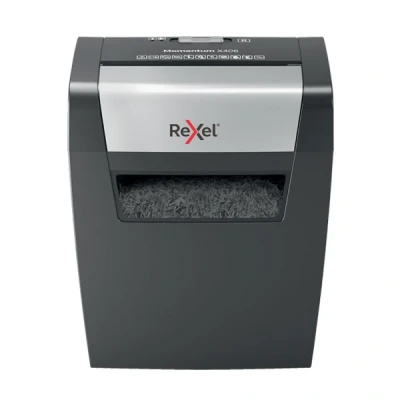 Imagen de Rexel 2104569EU Destructora de Papel Personal/Home Office Momentum X406, Corte en Confeti, Destruye 6 Hojas a la Vez, Papelera 15L, Óptimo Uso Doméstico, Destrucción Alta Seguridad P4, Color Negro