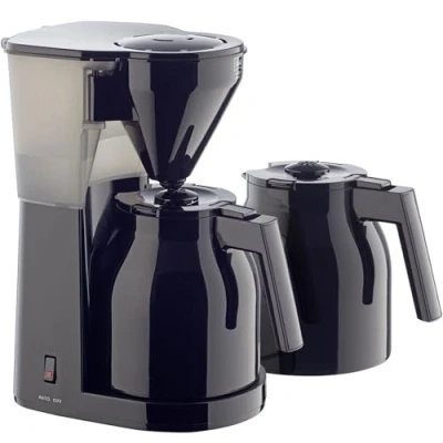 Imagen de Melitta, Easy Top Therm II, 1023 06, 2 Jarras Térmicas, Portafiltros Desmontable, Sistema Antigoteo, Depósito de 1 Litro, 8 Tazas, Negro