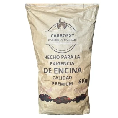 Imagen de Carbon Barbacoa, Vegetal para Carbón 100% Sin Humo, Ni Aditivos, Vegetal, de Encina, Ideal Una Parrillas o Asados, Ecológico, Saco 6Kg