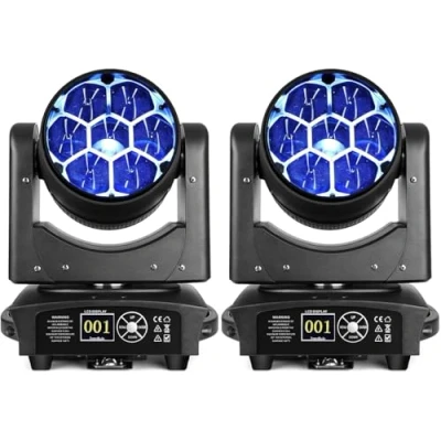 Imagen de BETOPPER Cabezas móviles 350 W Luces discoteca Moving Head LED 7 x 40 RGBW Beam/Wash/Zoom/CTO efecto Bee Eye Spot para iluminación de escenario con activación sonora fiestas, clubes,