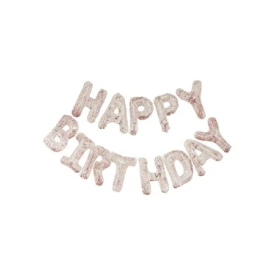 Imagen de Ginger Ray Mix it Up Guirnalda de globos transparentes llenos confeti (“Happy Birthday en inglés)