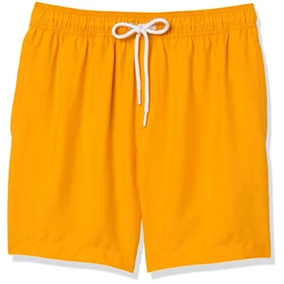 Imagen de Amazon Essentials Bañador de Secado Rápido 18 Cm colores interrumpidos Hombre, Amarillo Dorado, S