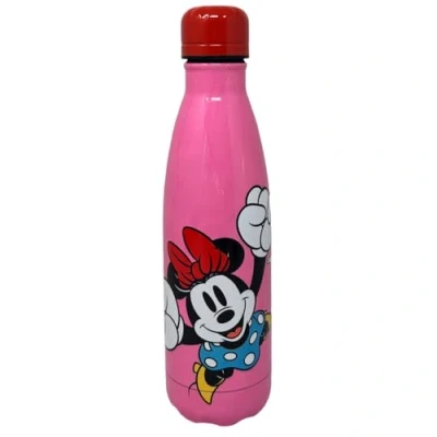 Imagen de CARTOON botella térmica de acero inoxidable con tapón desenroscable, para niños, 500 ml (Minnie Mouse, rojo)